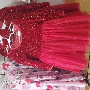 Red sparkle tulle dress
